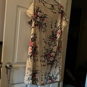 SHEIN Curve Floral Dress with Pink and Green Accents